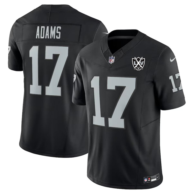 Men's Las Vegas Raiders #17 Davante Adams Black 2024 F.U.S.E 65th Anniversary Patch Vapor Football Stitched Jersey